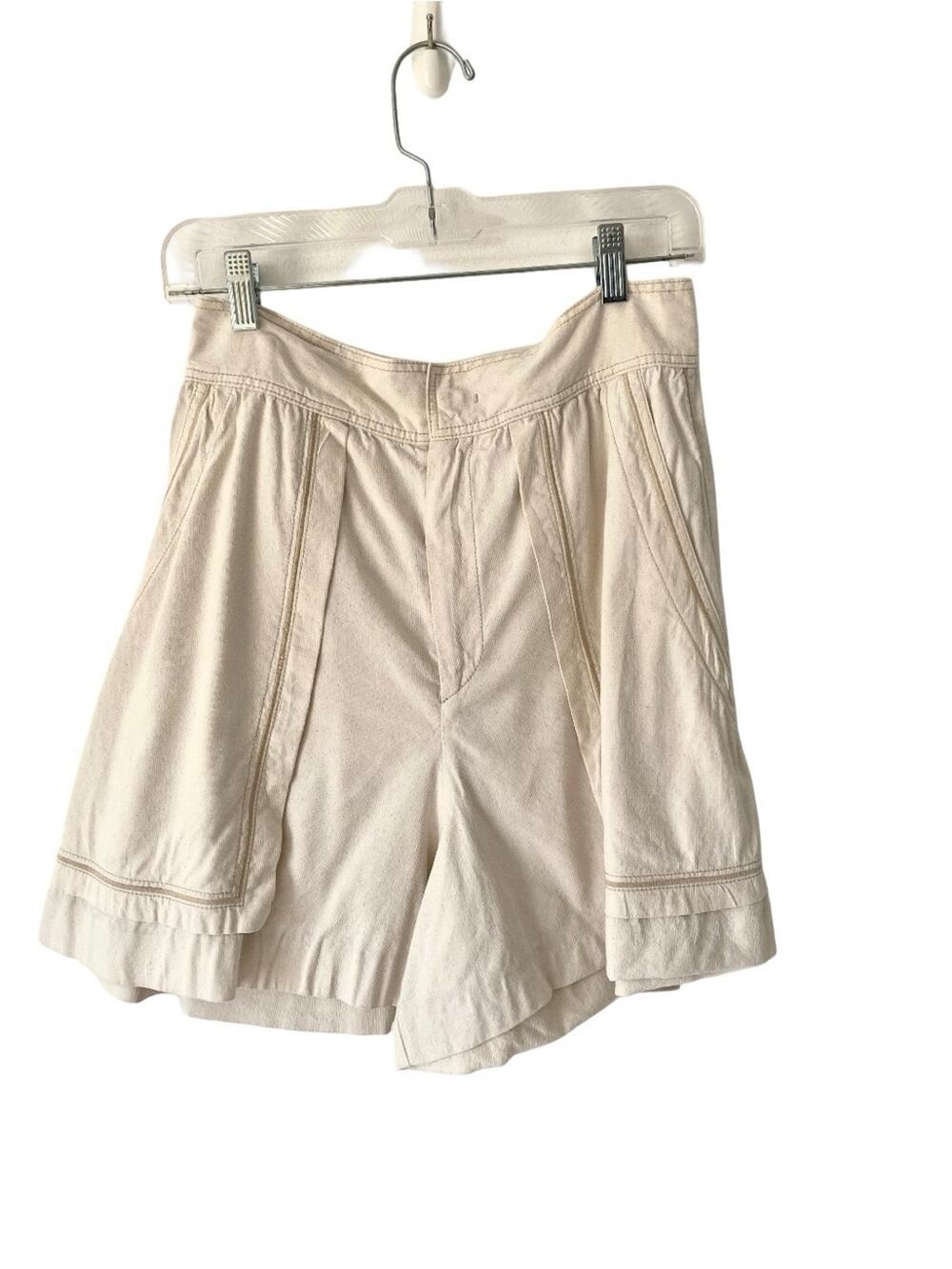 Isabel Marant Etoile Ecru Tan Natural Cotton Shorts size 40 US 8